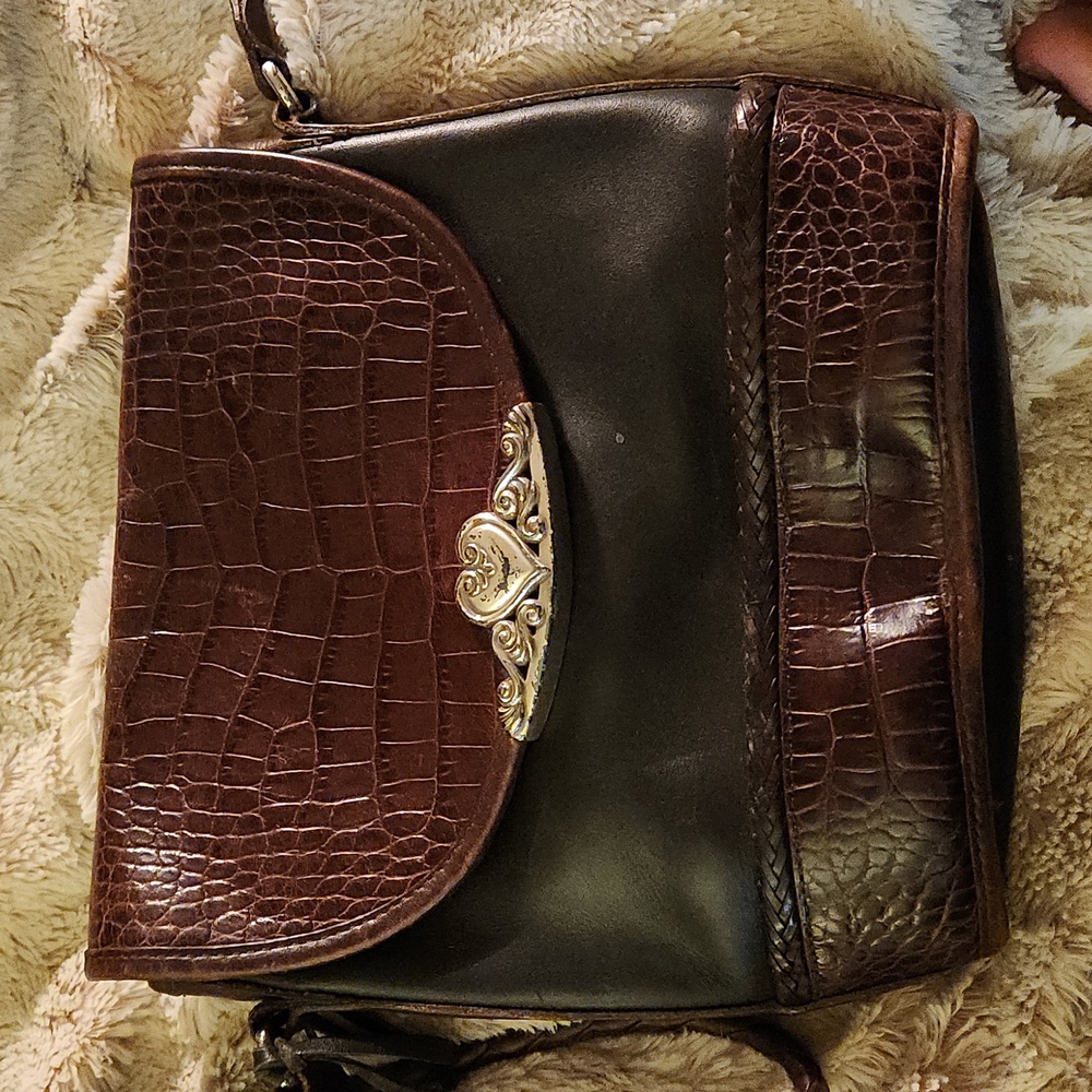 Vintage Brighton Leather/Croc Bucket Bag  Crossbody